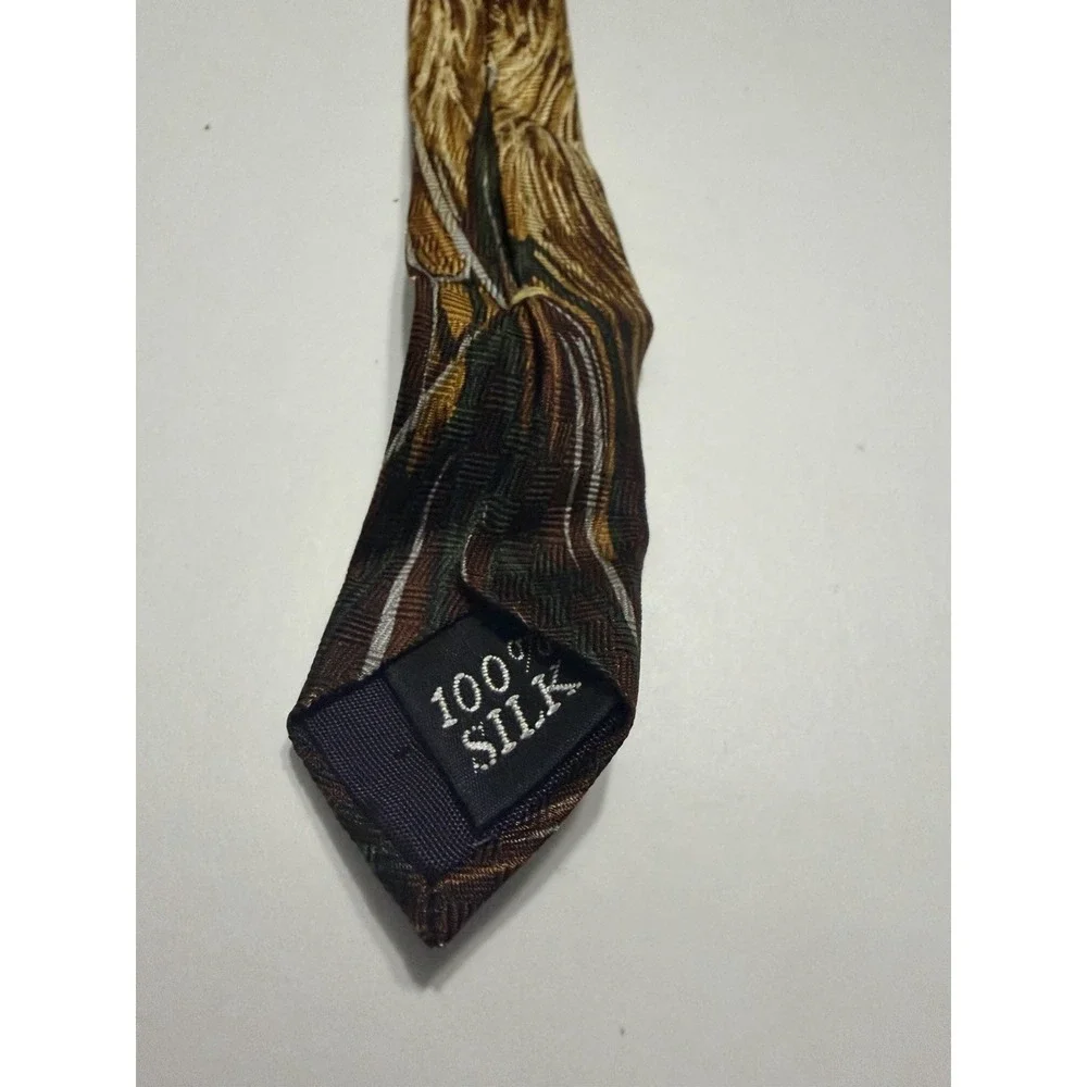 Mark Alexander Silk Tie Golden Retriever Mallard Duck Hunting Dog Green Brown
